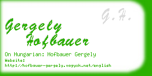 gergely hofbauer business card